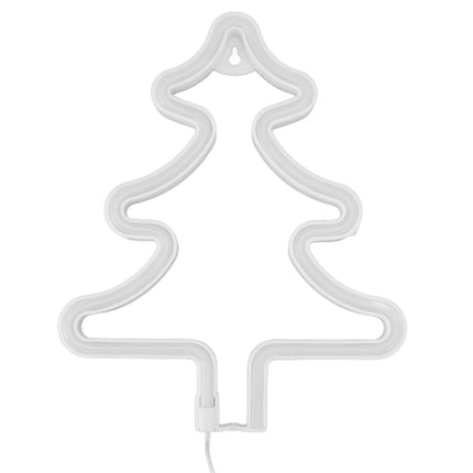 Christmas Neon Sign Christmas Tree Shape Neon Light USB Decorative Night Light for Desk Wall Display