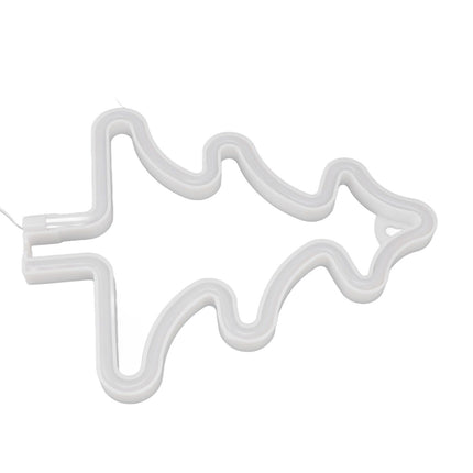 Christmas Neon Sign Christmas Tree Shape Neon Light USB Decorative Night Light for Desk Wall Display