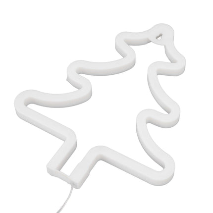 Christmas Neon Sign Christmas Tree Shape Neon Light USB Decorative Night Light for Desk Wall Display