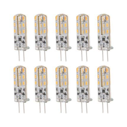 10pcs G4 LED Bulb 1.5W DC12V Warm White 3000K 110LM Bi Pin Light Bulbs LED for Cabinet Lighting Courtyard