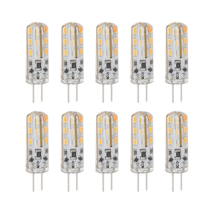 10pcs G4 LED Bulb 1.5W DC12V Warm White 3000K 110LM Bi Pin Light Bulbs LED for Cabinet Lighting Courtyard