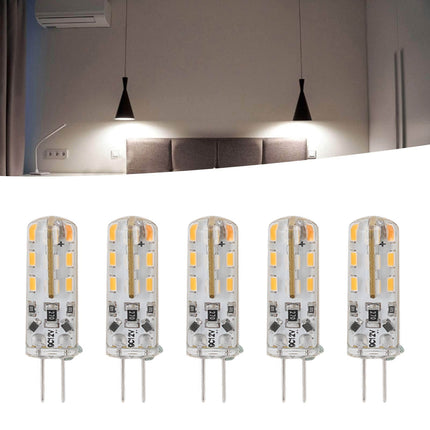 10pcs G4 LED Bulb 1.5W DC12V Warm White 3000K 110LM Bi Pin Light Bulbs LED for Cabinet Lighting Courtyard