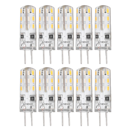 10 Pcs G4 LED Bulbs Bi Pin Base Silicone Warm White 3000K 1.5W AC220V 110LM Landscape Bulbs Replacement