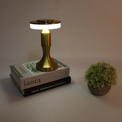 Portable LED Table Lamp Touch Sensor 3 Color Temperatures Rechargeable Battery Powered Bedside Night Lamp for Dining Room Gold