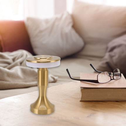 Portable LED Table Lamp Touch Sensor 3 Color Temperatures Rechargeable Battery Powered Bedside Night Lamp for Dining Room Gold