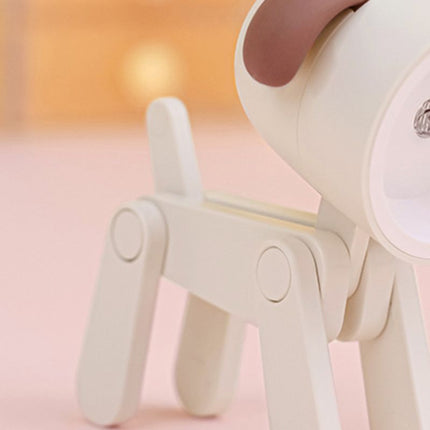 Mini Cute Pet Night Light Kawaii LED Desk Lamp Ins Mini Cute Little Phone Stand Decorative Furnishing Articles Beige Dog