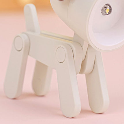 Mini Cute Pet Night Light Kawaii LED Desk Lamp Ins Mini Cute Little Phone Stand Decorative Furnishing Articles Beige Dog