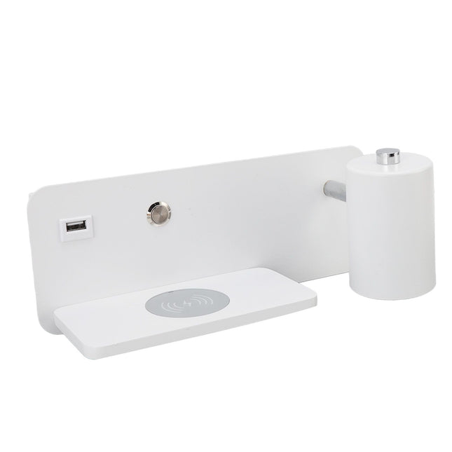 LED Wall Light USB Interface Wireless Charging LED Wall Lamp for Living Room Bedroom 85 265V White – product detail
