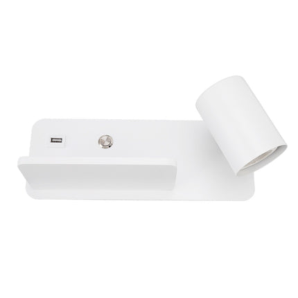 LED Wall Light USB Interface Wireless Charging LED Wall Lamp for Living Room Bedroom 85‑265V White Right