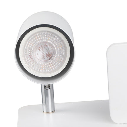 LED Wall Light USB Interface Wireless Charging LED Wall Lamp for Living Room Bedroom 85‑265V White Left