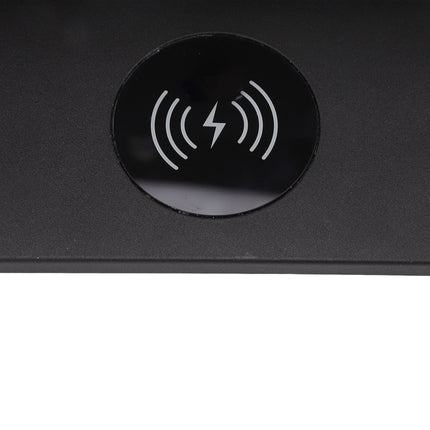LED Wall Light USB Interface Wireless Charging LED Wall Lamp for Living Room Bedroom 85‑265V Black Left