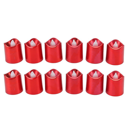 12Pcs Red LED Candle Lamp Warm Light Flameless Electronic LED Candle Light for Christmas Festival Birthday Party Wedding