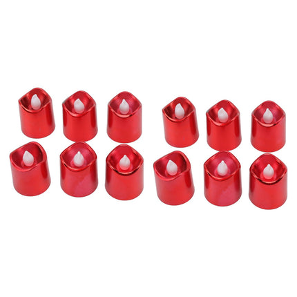 12Pcs Red LED Candle Lamp Warm Light Flameless Electronic LED Candle Light for Christmas Festival Birthday Party Wedding