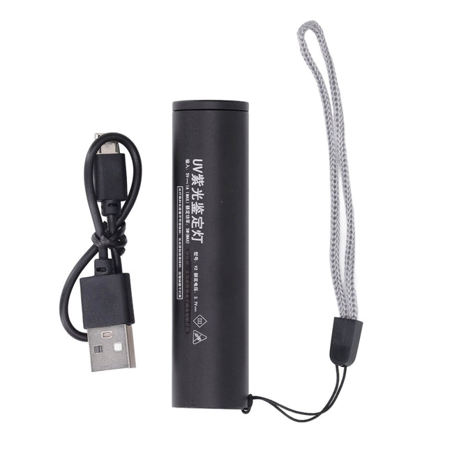 Ultraviolet Flashlight Rechargeable Mini 365nm Black Light Flashlight for Counterfeit Money Pet Urine