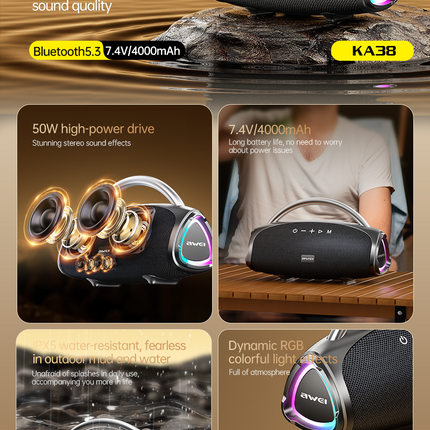 KA38 Wireless Bluetooth Portable Speaker,