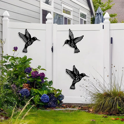 3 Pieces Metal Bird Wall Cutout Iron Bird Sculpture