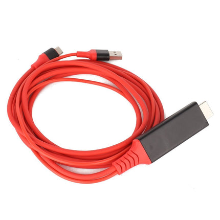 TypeC to HDMI Adapter USB 3.1 Phone to TV Charging Wire(Red )