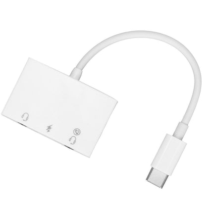 Headphone Splitter 3 in 1 USB to C Transfer Double 3.5mm AUX Audio Headset