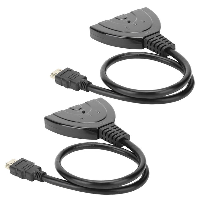 2Pcs HDMI Splitter 3 Port 4Kx2K MultiFunctional Hub Box Switcher for LCD HD V1301-98946119