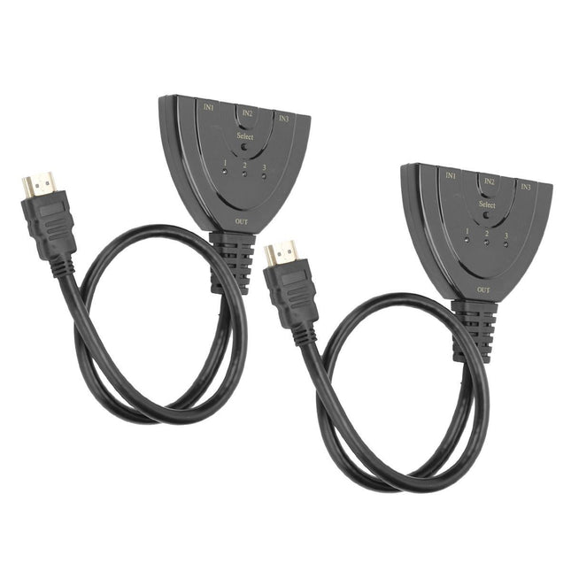2Pcs HDMI Splitter 3 Port 4Kx2K MultiFunctional Hub Box Switcher for LCD HD – product detail