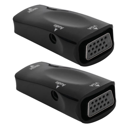 2pcs 1080P Video Adapter HDMI Female to VGA Female with 3.5mm Audio Output