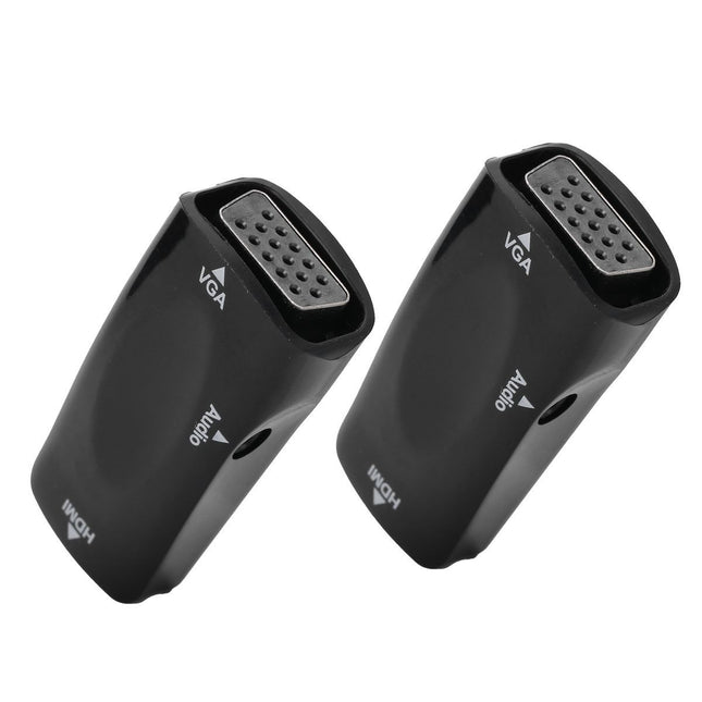 2pcs 1080P Video Adapter HDMI Female to VGA Female with 3.5mm Audio Output – product detail
