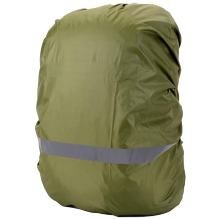 High-Visibility Backpack Rain Cover with Reflective Strip Water-Resistant Outdoor Night Travel Bag Cover -Army Green / M
