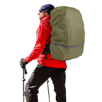 High-Visibility Backpack Rain Cover with Reflective Strip Water-Resistant Outdoor Night Travel Bag Cover -Army Green / XL