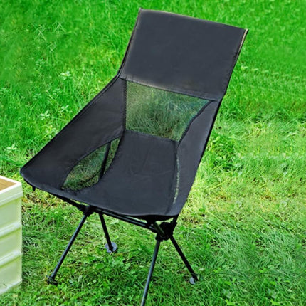 Portable Compact Camping Chair for Outdoor Camp Travel Picnic Lightweight Folding High Back Camping Chair With Head Support -Black