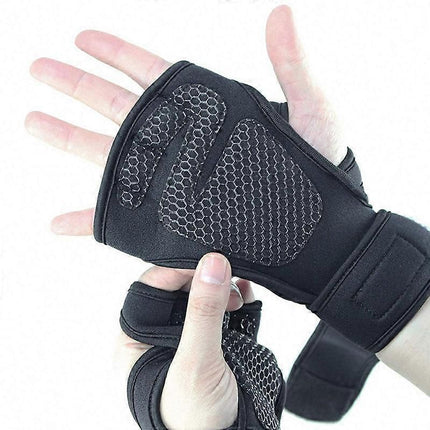 Breathable Full Palm Workout Gloves with Wrist Wrap Support - Durable Microfiber, Anti-Slip Cushion, Perfect for Cross Training, Pull Ups & Gym - M