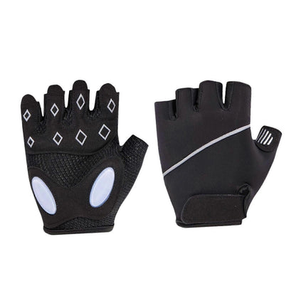 Breathable Fingerless Workout Gloves with Silicone Palm Protection - Anti-Slip Gym Gloves for Men & Women, Ideal for Cycling, Weightlifting & Cross Training - Black S