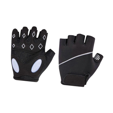 Breathable Fingerless Workout Gloves with Silicone Palm Protection - Anti-Slip Gym Gloves for Men & Women, Ideal for Cycling, Weightlifting & Cross Training - Black M