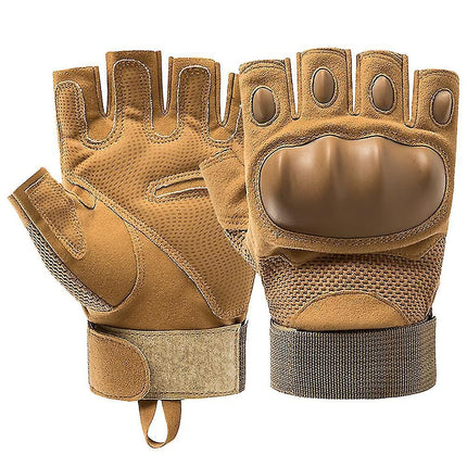 Motorcycle Gloves Fitness Gloves Half-finger Gloves Padded Gloves Gym Gloves - Khaki M