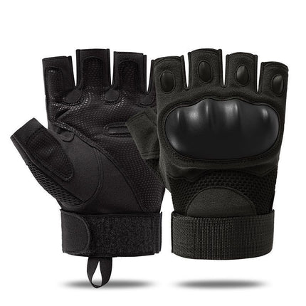Motorcycle Gloves Fitness Gloves Half-finger Gloves Padded Gloves Gym Gloves - Black L