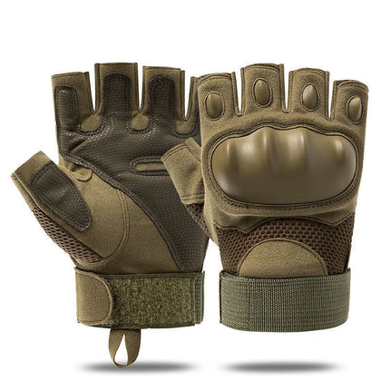 Motorcycle Gloves Fitness Gloves Half-finger Gloves Padded Gloves Gym Gloves - Army green M