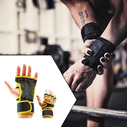 1 Pair Durable Weight Lifting Gloves For Intense Gym Sessions Gym Gloves Fitness Comfortable - Yellow S
