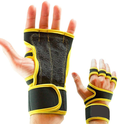 1 Pair Durable Weight Lifting Gloves For Intense Gym Sessions Gym Gloves Fitness Comfortable - Yellow XL