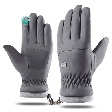 Winter Water Repellent Ski Snow Warm Gloves with Touchscreen Fingers - Gray