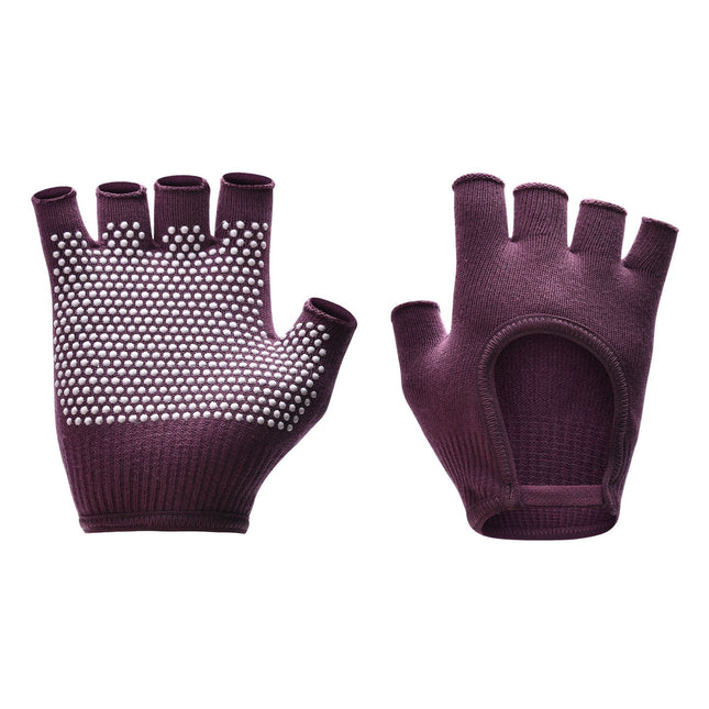Breathable Half-Finger Pilates Gloves Non-Slip Gym Gloves for Women Elastic Cotton Blend Fitness Gloves for