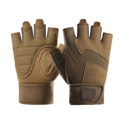 Half-Finger Breathable Workout Gloves – Non-Slip Gym Gloves for Fitness, Cycling, Climbing & Training - Yellow L