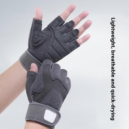 Half-Finger Breathable Workout Gloves – Non-Slip Gym Gloves for Fitness, Cycling, Climbing & Training - Black M