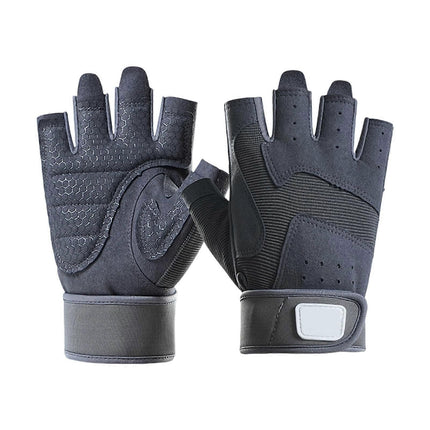 Half-Finger Breathable Workout Gloves – Non-Slip Gym Gloves for Fitness, Cycling, Climbing & Training - Grey XL