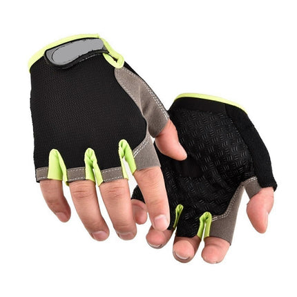 Gym Gloves Half Finger Breathable Anti-Slip Fitness Workout Training Gloves with Palm Padding for Weightlifting Cycling - Green M