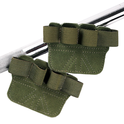Fingerless Gym Gloves for Men & Women, Breathable Anti-Slip Workout Gloves with Enhanced Grip & Palm Protection - Army Green