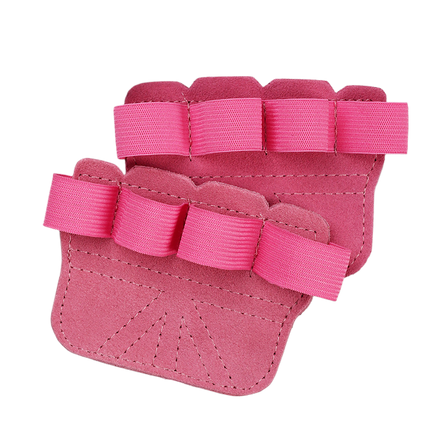 Fingerless Gym Gloves for Men & Women, Breathable Anti-Slip Workout Gloves with Enhanced Grip & Palm Protection - Pink