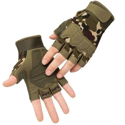 Half Finger Tactical Gloves for Men & Women, Anti-Slip Fingerless Gym Workout Training Gloves for Cycling, Hiking, Climbing and Outdoor Sports - Black M