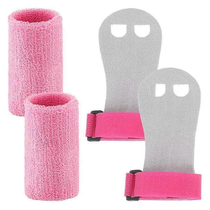 Gymnastics Wrist Grips with Wrist Support Anti-Slip Palm Guards for Training, Weightlifting, Cross Training and Fitness - Pink S