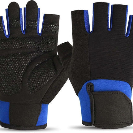 Half Finger Gym Gloves for Men & Women, Anti-Slip Weightlifting Workout Gloves with Padded Palm, Breathable Wrist Support - Red XL