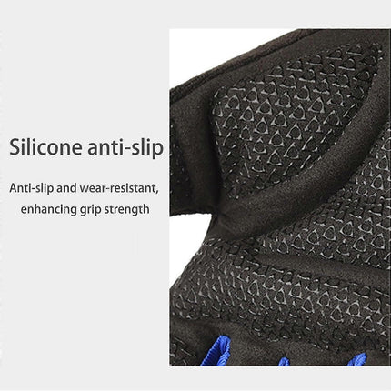 Half Finger Gym Gloves for Men & Women, Anti-Slip Weightlifting Workout Gloves with Padded Palm, Breathable Wrist Support - Black L