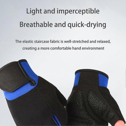 Half Finger Gym Gloves for Men & Women, Anti-Slip Weightlifting Workout Gloves with Padded Palm, Breathable Wrist Support - Black XL